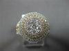 LARGE 1.27CT DIAMOND 18K WHITE & ROSE GOLD DOUBLE HALO FILIGREE ANNIVERSARY RING