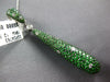 LARGE 11.46CT DIAMOND & AAA TSAVORITE 18K WHITE GOLD ELONGATED TEAR DROP PENDANT