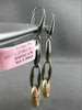 ESTATE .85CT DIAMOND 14KT ROSE BLACK GOLD ELONGATED LOVE KNOT LEVERBACK EARRINGS