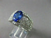 ESTATE WIDE 2.95CT DIAMOND & AAA TANZANITE 14KT WHITE GOLD FILIGREE RING #1505