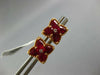 1.42CT DIAMOND & AAA RUBY 18KT ROSE GOLD 3D PEAR SHAPE FLOWER STAR STUD EARRINGS