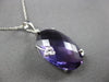 LARGE 9.49CT DIAMOND & AAA AMETHYST 14K WHITE GOLD OVAL & ROUND FLOATING PENDANT