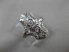 ANTIQUE WIDE & LONG .06CT DIAMOND 14KT WHITE GOLD FILIGREE ART DECO RING #19669