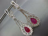 EXTRA LARGE 32.2CT DIAMOND & AAA RUBY 18K YELLOW GOLD TEAR DROP HANGING EARRINGS