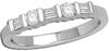 ESTATE 0.25CT DIAMOND 14KT WHITE GOLD ROUND & BAGUETTE CHANNEL ANNIVERSARY RING
