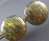 ESTATE LARGE 18KT YELLOW GOLD AND SILVER 3D ROUND CLIP ON CLASSIC EARRINGS