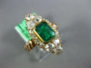 ANTIQUE LARGE 1.30CT OLD MINE DIAMOND & AAA EMERALD 14KT YELLOW GOLD 3D FUN RING