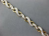 ESTATE WIDE 2.0CT DIAMOND 14KT YELLOW GOLD ROUND & BAGUETTE LOVE TENNIS BRACELET