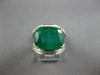 ESTATE EXTRA LARGE 12.61CT DIAMOND & AAA EMERALD 18K 2 TONE GOLD ENGAGEMENT RING