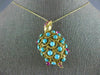 ANTIQUE LARGE 5.0CT AAA RUBY & TURQUOISE 18K YELLOW GOLD TURTLE BROOCH PIN #1909