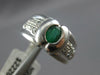 WIDE .55CT DIAMOND & AAA EMERALD 18KT WHITE GOLD 3D OVAL BEZEL MENS PINKY RING