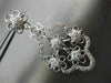 ESTATE LARGE 1.26CT DIAMOND 18K WHITE GOLD FILIGREE FLOWER STAR HANGING EARRINGS