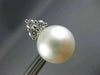 LARGE .60CT DIAMOND & AAA SOUTH SEA PEARL 18K WHITE GOLD 3D FLOWER STUD EARRINGS