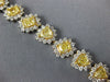 WIDE & LONG 15.20CT WHITE & CANARY DIAMOND 18KT 2 TONE GOLD LOVE TENNIS BRACELET