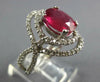 LARGE 4.08CT DIAMOND & AAA RUBY 14KT WHITE GOLD OVAL DOUBLE HALO INFINITY RING
