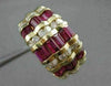 ESTATE 3.35CT ROUND DIAMOND & AAA BAGUETTE RUBY 14KT YELLOW GOLD ENGAGEMENT RING