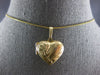 ESTATE 14KT YELLOW GOLD 3D HEART SHAPE HANDCARVED FLOWER LOCKET PENDANT #27975