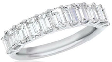 2.38CT DIAMOND 18KT WHITE GOLD BAGUETTE & ASSCHER SEMI ETERNITY ANNIVERSARY RING