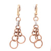 .18CT DIAMOND 18KT TRI COLOR GOLD 3D CIRCULAR MATTE & SHINY FUN HANGING EARRINGS