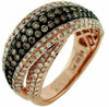 ESTATE 1.98CT WHITE & CHOCOLATE FANCY DIAMOND 14KT ROSE GOLD CLASSIC X LOVE RING