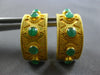 LARGE 2.21CT AAA EMERALD 18KT YELLOW GOLD 5 STONE FILIGREE GREECE EARRINGS 28195
