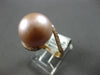 LARGE .32CT DIAMOND & AAA PINK SOUTH SEA PEARL 18KT ROSE GOLD CRISS CROSS RING