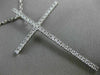ESTATE LARGE .80CT DIAMOND 18KT WHITE GOLD 3D CLASSIC CROSS FLOATING PENDANT