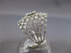 LARGE 2.39CT DIAMOND 18KT WHITE GOLD 3D ROUND & BAGUETTE MULTI ROW COCKTAIL RING