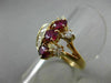 ANTIQUE WIDE 1.33CT DIAMOND & AAA RUBY 14KT YELLOW GOLD MULTI SHAPE RING #22051