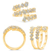 ESTATE LARGE 2.24CT DIAMOND 14KT YELLOW GOLD OVAL MULTI ROW CRISS CROSS FUN RING