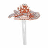 ESTATE EXTRA LARGE 1.24CT DIAMOND 18KT ROSE GOLD 3D ROSE FLOWER FUN RING