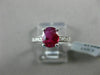 1.28CT DIAMOND & AAA RUBY 14KT WHITE GOLD 3D CLASSIC OVAL ENGAGEMENT RING #1998