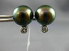 ESTATE .15CT DIAMOND & AAA TAHITIAN PEARL 14K WHITE GOLD 3D ETOILE STUD EARRINGS