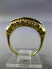 ANTIQUE .45CT DIAMOND 14KT WHITE & YELLOW GOLD 3 STONE FILIGREE LOVE RING #2114