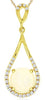 .62CT DIAMOND & AAA OPAL 14K YELLOW GOLD 3D ROUND TEAR DROP FUN FLOATING PENDANT