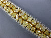 EXTRA LARGE 28.26CT WHITE & FANCY YELLOW DIAMOND 18K 2 TONE GOLD TENNIS BRACELET