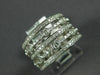 ESTATE WIDE 1.10CT DIAMOND 14KT WHITE GOLD 3D ETOILE MULTI ROW ANNIVERSARY RING