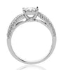 ESTATE .93CT DIAMOND 14KT WHITE GOLD 3D FLOWER CRISS CROSS LOVE KNOT FUN RING