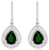 4.55CT DIAMOND & AAA RUSSALITE 14KT WHITE GOLD 3D PEAR SHAPE & ROUND EARRINGS