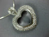 ANTIQUE 2.20CT DIAMOND 18KT WHITE GOLD 3D CLASSIC OPEN HEART PAVE PENDANT #1082