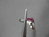 ANTIQUE 1.53CT PINK SAPPHIRE & DIAMOND 18KT WHITE GOLD FLOWER HANGING EARRINGS