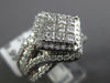 LARGE 1.50CT DIAMOND 14K WHITE GOLD ROUND & PRINCESS SQUARE HALO ENGAGEMENT RING