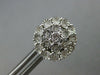 .13CT DIAMOND 14KT WHITE GOLD 3D CLASSIC FILIGREE FLOWER STUD SCREWBACK EARRINGS