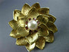 ANTIQUE LARGE .24CT GARNET & PEARL 14KT YELLOW GOLD FLOWER FILIGREE BROOCH 20413