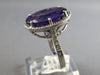 LARGE 7.75CT DIAMOND & AAA AMETHYST 14K WHITE GOLD 3D OVAL & ROUND HALO FUN RING