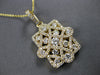 LARGE 1.58CT DIAMOND 14KT YELLOW GOLD 3D GEOMETRICAL FILIGREE FLOATING PENDANT
