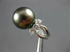ESTATE LARGE .50CT DIAMOND & AAA TAHITIAN PEARL PLATINUM ENGAGEMENT RING #27138