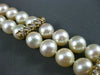 ANTIQUE LARGE .72CT DIAMOND 14KT YELLOW GOLD AAA PEARL 2 STRAND BRACELET #22606
