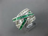 LARGE 2.01CT DIAMOND & AAA EMERALD 14K WHITE GOLD CRISS CROSS INFINITY LOVE RING