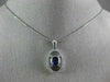 ESTATE 1.37CT DIAMOND & AAA TANZANITE 14K WHITE GOLD 3D OVAL HALO PENDANT #15295